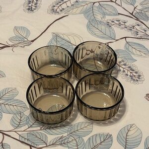Vintage Acropal France Smokey Glass Ramekins